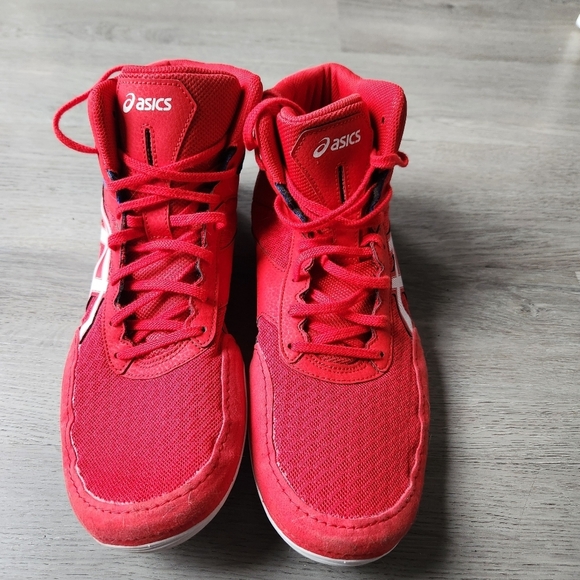 Asics matflex 6 boxing shoes men size 12 red & blue wrestling gym training main image 4